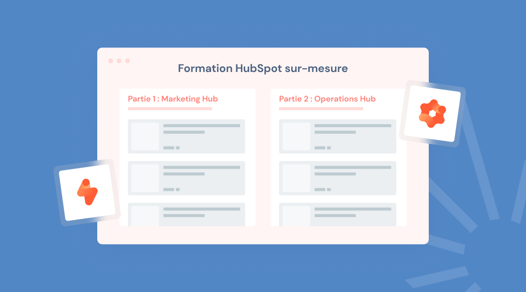 Visuel qui représente les 2 formations HubSpot données à notre client ISL