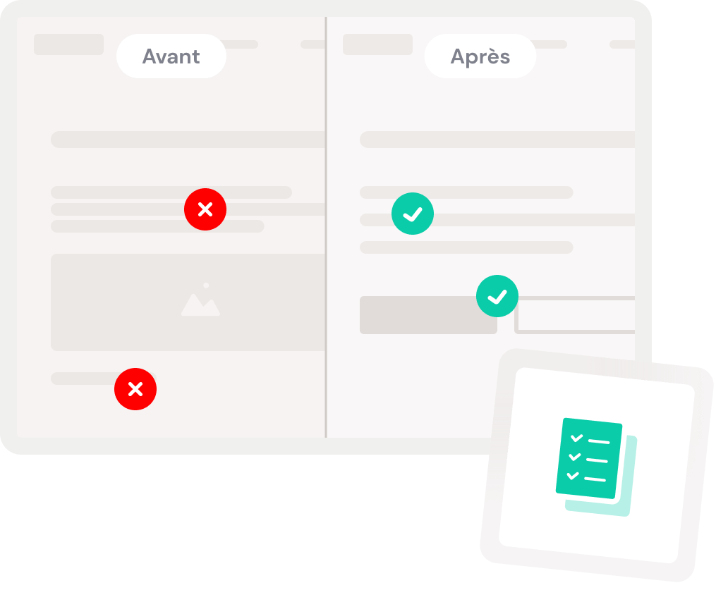 Visuel avant après d'un audit