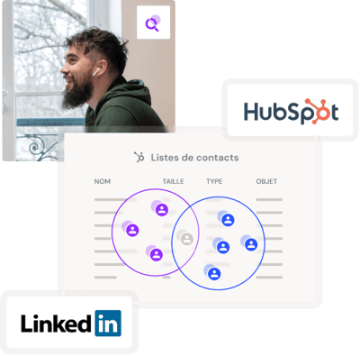 Illustration d'une prospection avec LinkedIn et HubSpot en 2024.