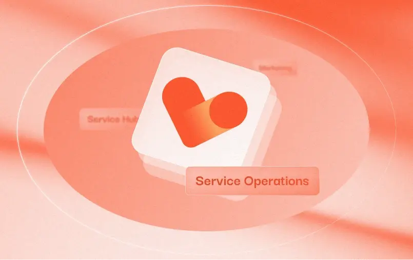 Illustration du logo Service Hub avec le mot clé service operations placé autour du logo.