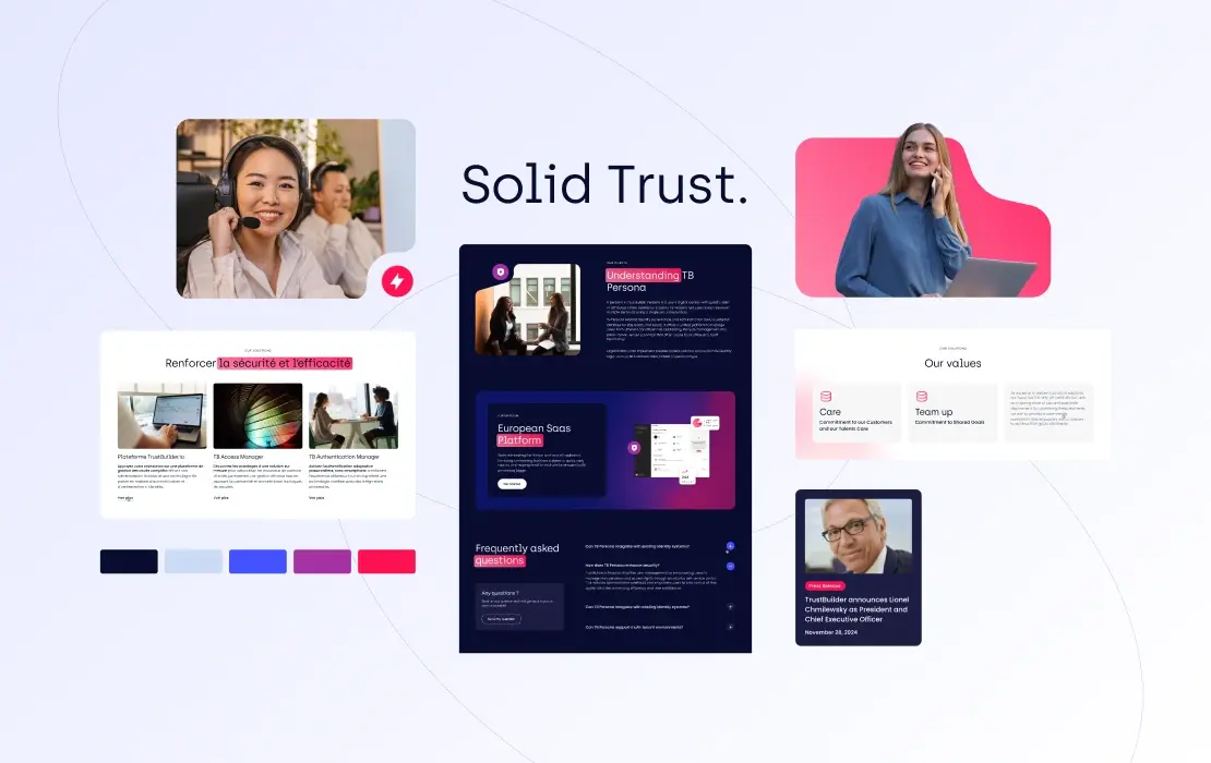 Charte graphique et inspiration pour la refonte du site de Trustbuilder